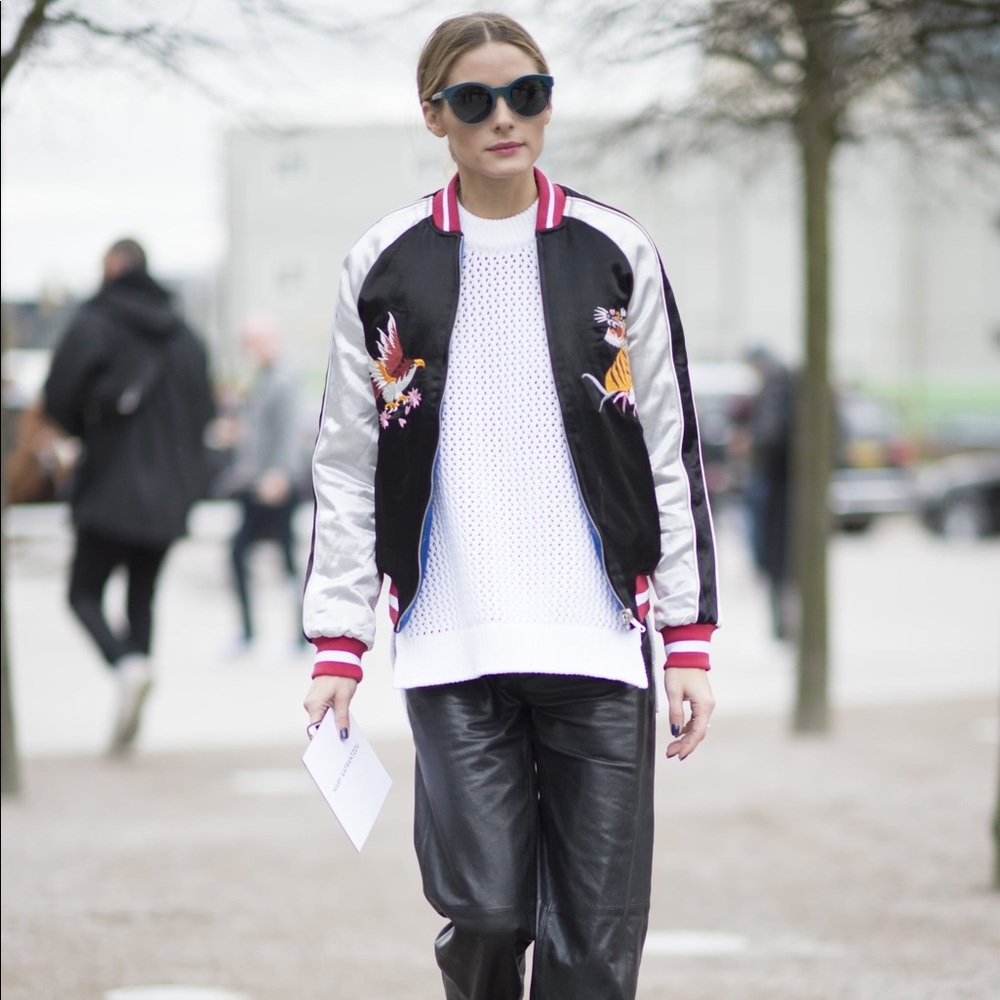 Topshop Embroidered Bomber